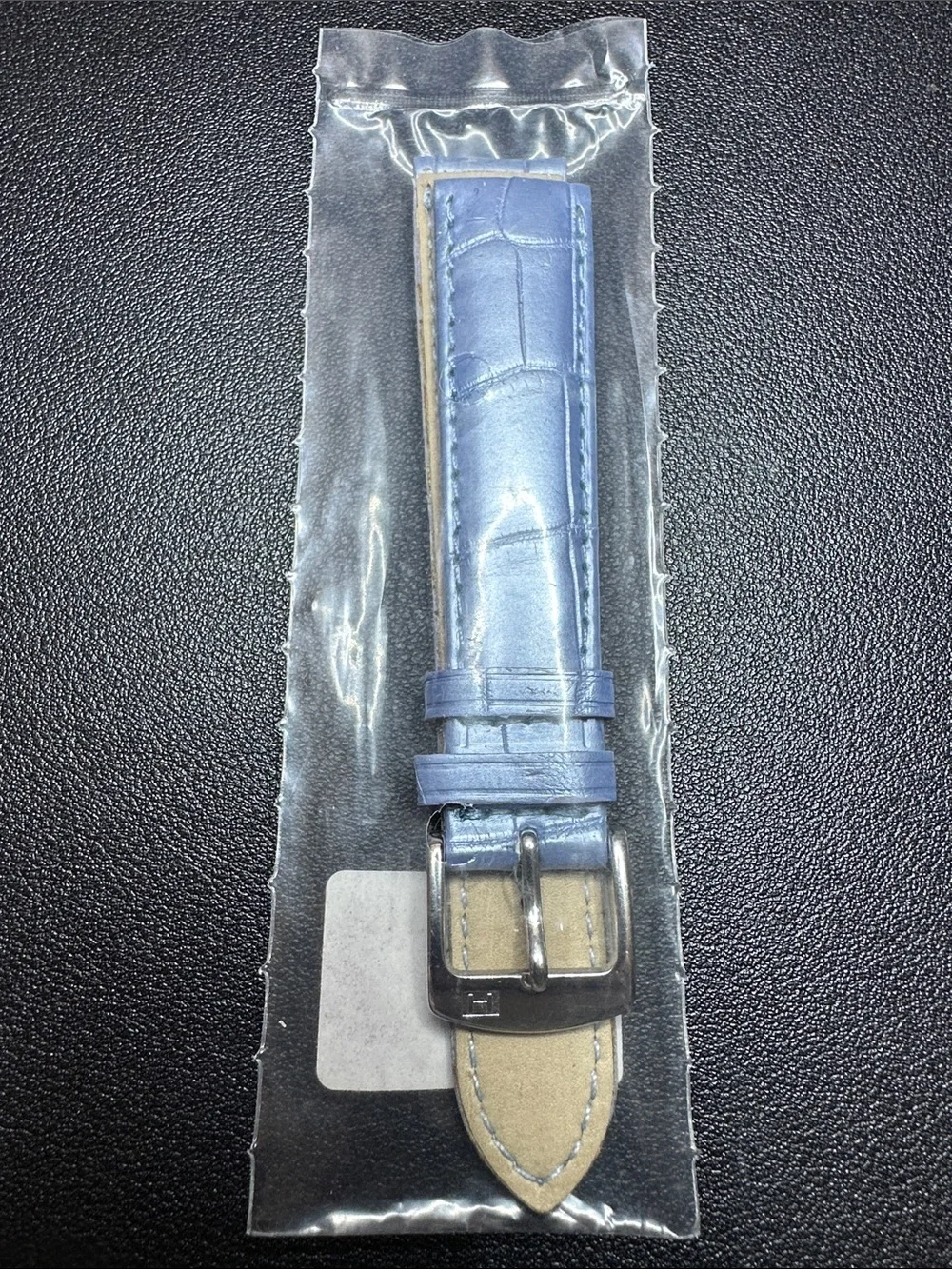 Hamilton 18mm Genuine Crocodile Light Blue Leather Watch Strap H600.114.108